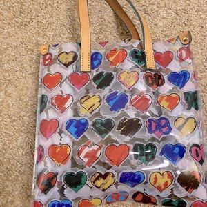 NWOT Vintage Dooney and Bourke Hearts Clear Mini Bag